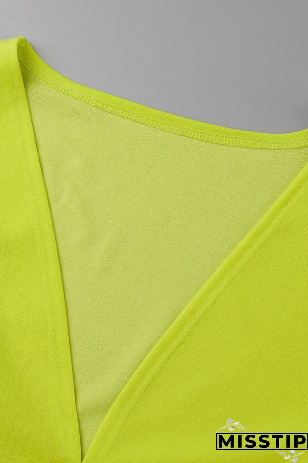Yellow Casual Solid Patchwork Flounce V Neck Short Sleeve Two Pieces
