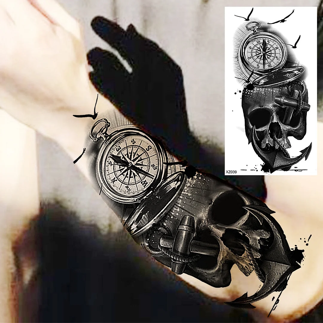 Praying Lion Cross Temporary Tattoos For Men Women Clown Wolf Tiger Flower Compass Fake Tattoo Sticker Forearm Waterproof Tatoos