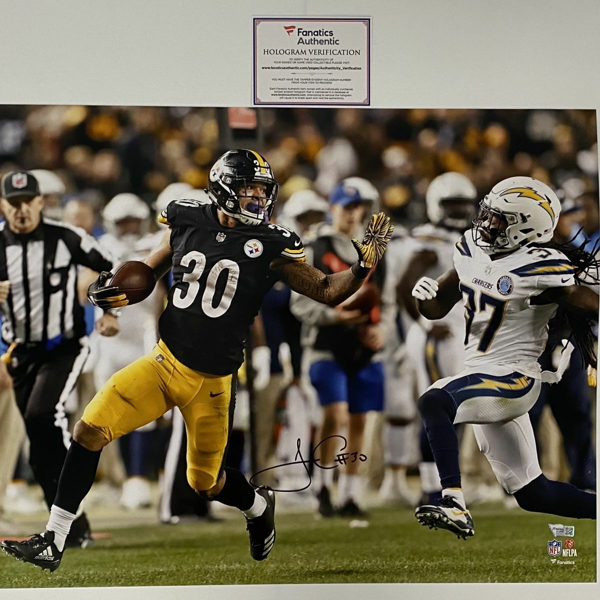 Autographed/Signed JAMES CONNER Pittsburgh Steelers 16x20 Photo Poster painting Fanatics COA