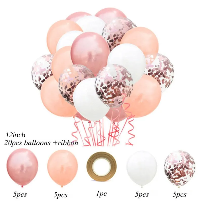 Rose Gold Number Foil Balloon Party Decorations Wedding Happy Birthday Party Kids Baby Shower Boy Girl Decor First 1st Supplies