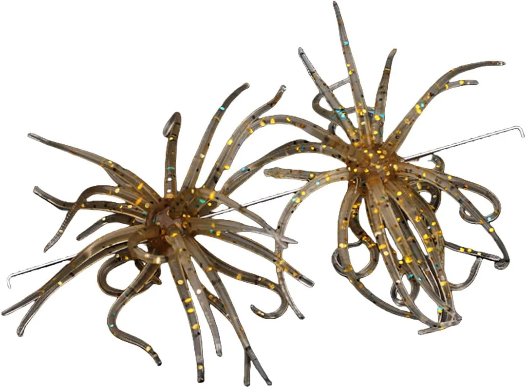 2Pcs Fishing Lures Soft Urchins Fish Lures Simulation Urchins Fishing Baits Soft Swimming Lures Slow Floating Lures Set