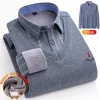 2023 Men's Business Casual Knitted Stretch Wool Fake Two-Piece Warm Shirt