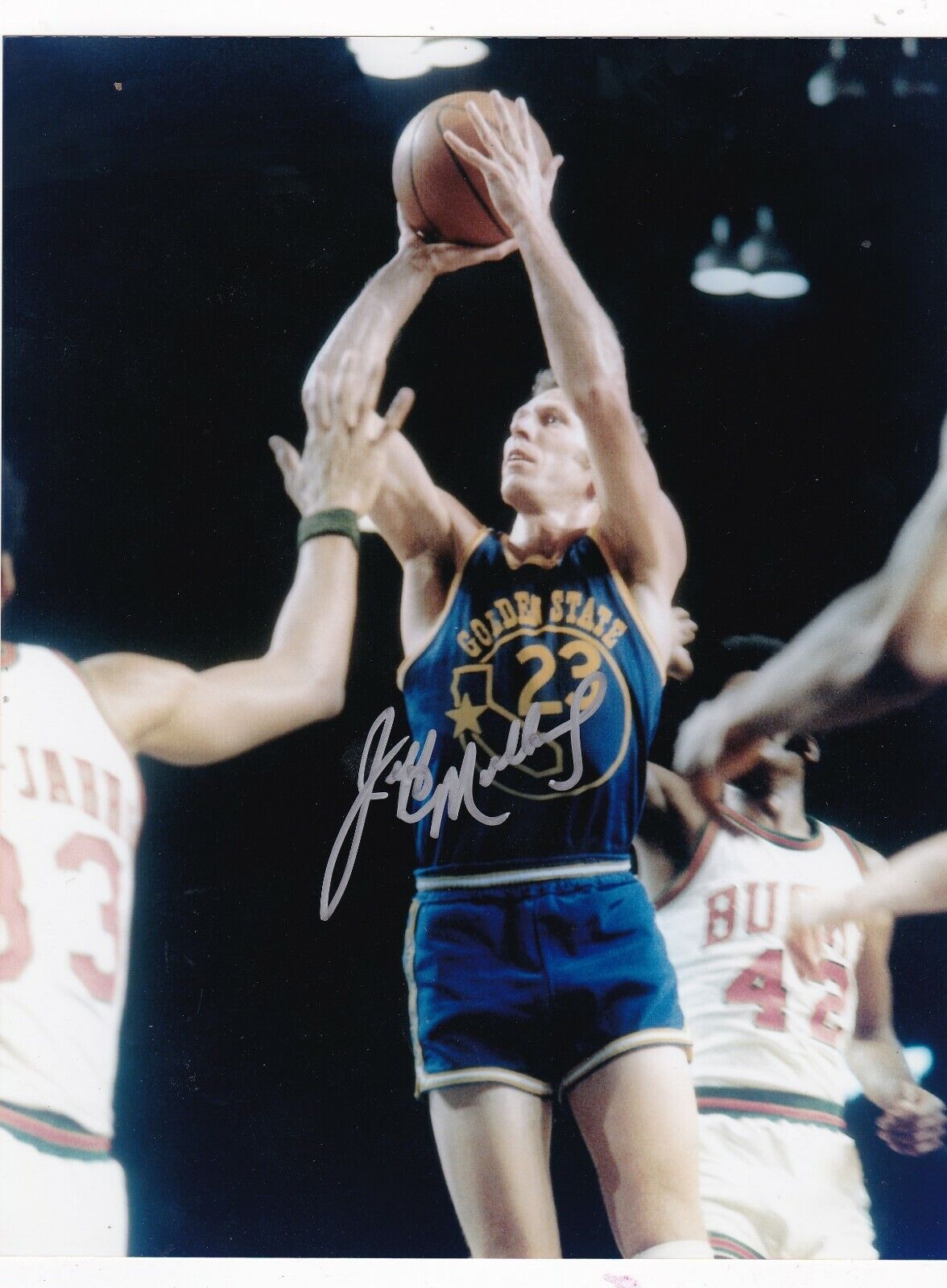 JEFF MULLINS GOLDEN STATE WARRIORS ACTION SIGNED 8x10