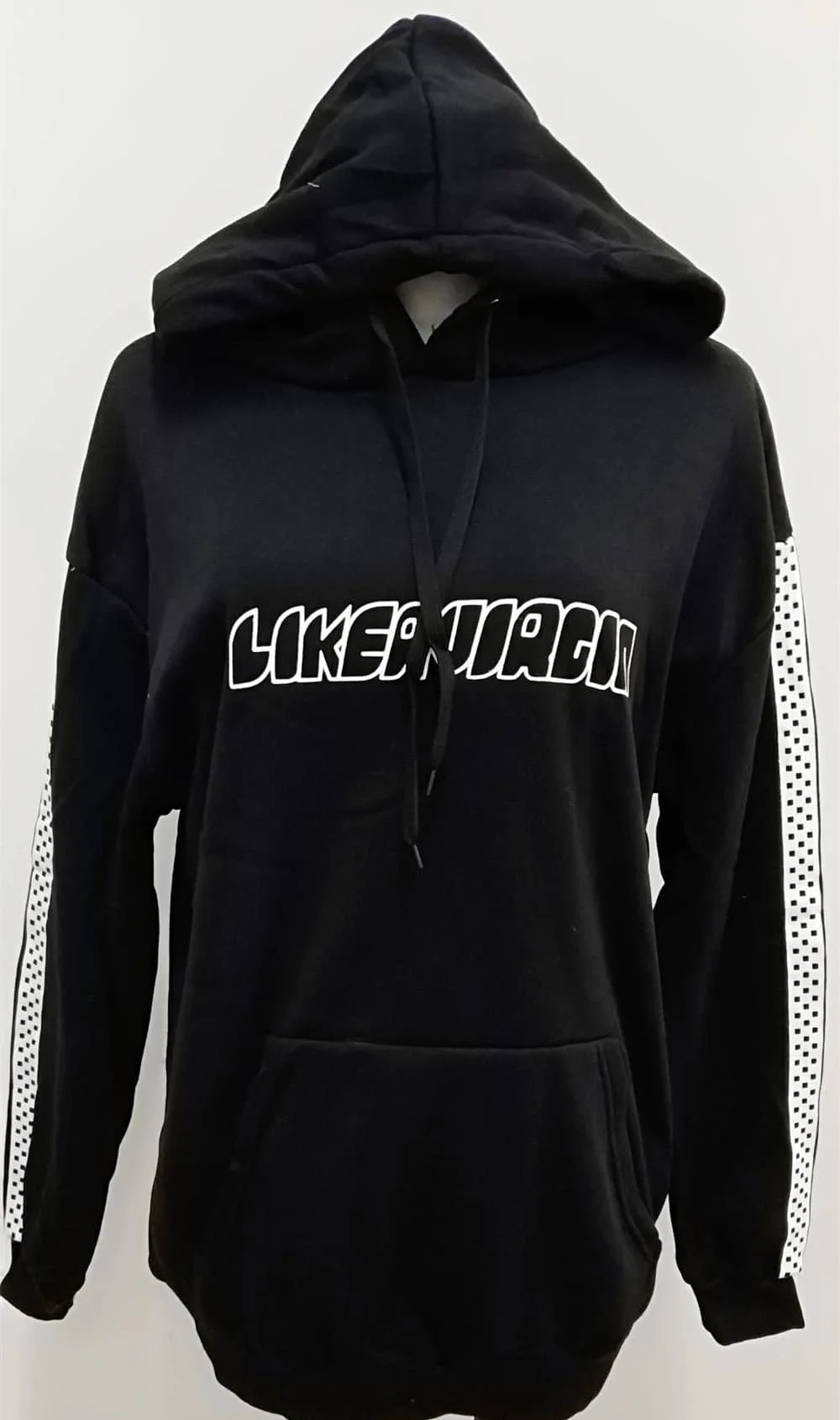 Broken Dreams Club Harajuku Checkerboard Pattern Sleeve Hoodie Jumper SP13696