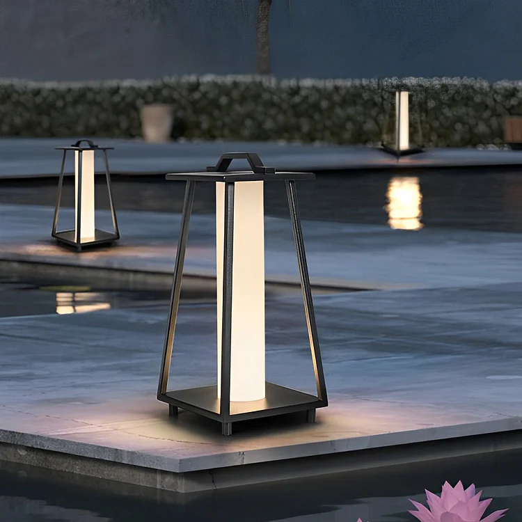 Portable Waterproof LED Removable Black Modern Outdoor Floor Lamp - Appledas
