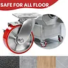 [US Local Warehouse] 5 Inch Caster Wheels Total Capacity 4000 Lbs Heavy Duty Casters with Brake Plate Casters for Trolleys Transport Materials Toolboxes