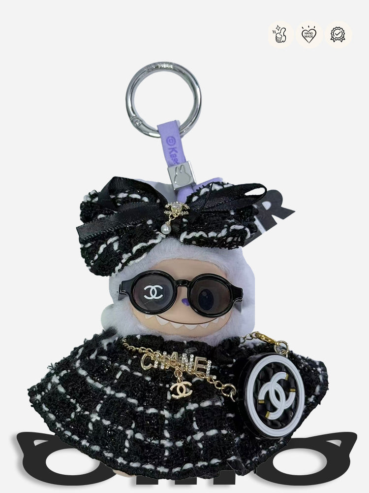 MINI Labubu Clothes Chanel Classic Plaid Dress Set