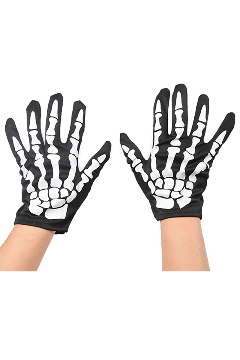 Halloween Skeleton Ghost Claw Pattern Costume Full Finger Gloves