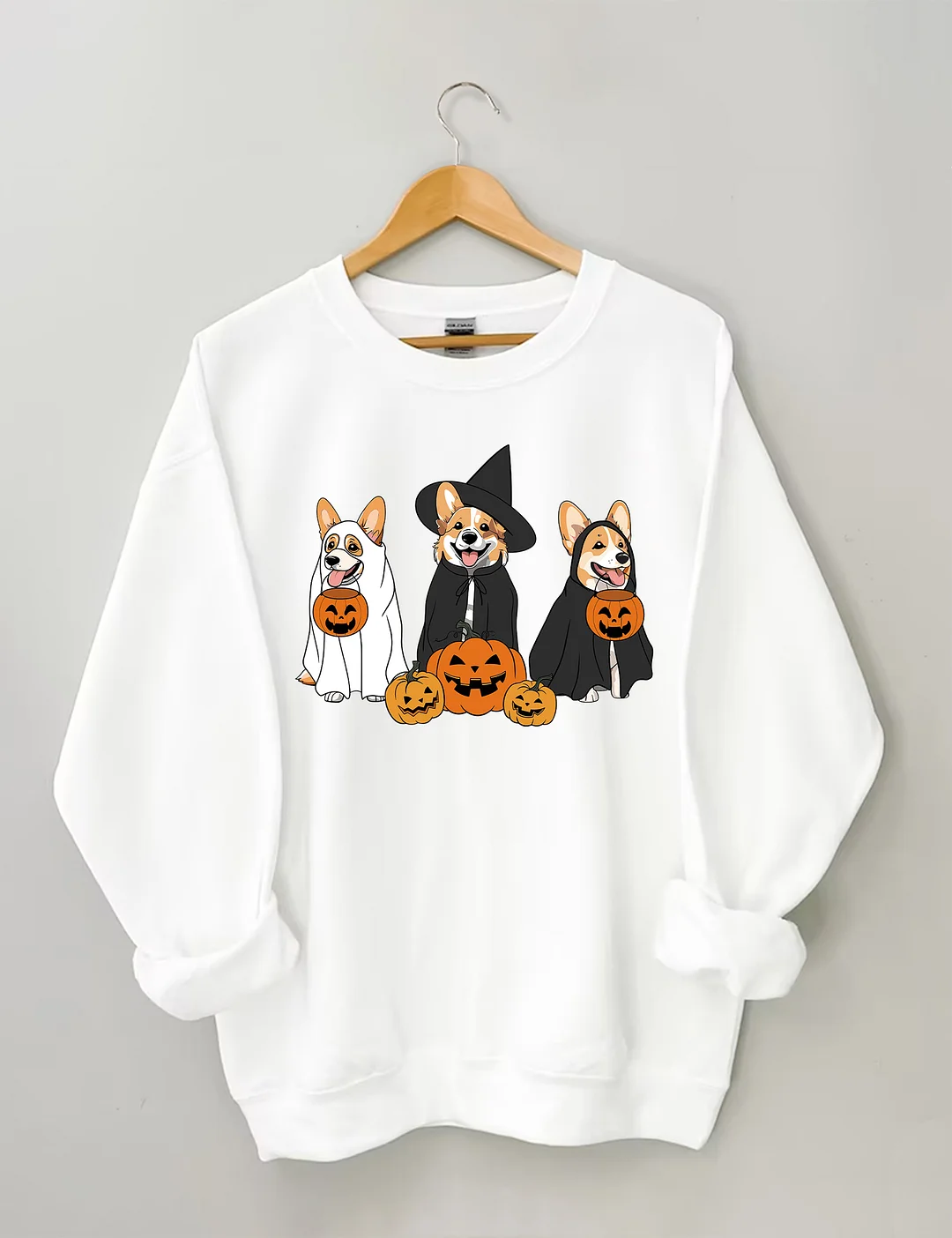 Ghost And Witch Corgi Dog Halloween Sweatshirt