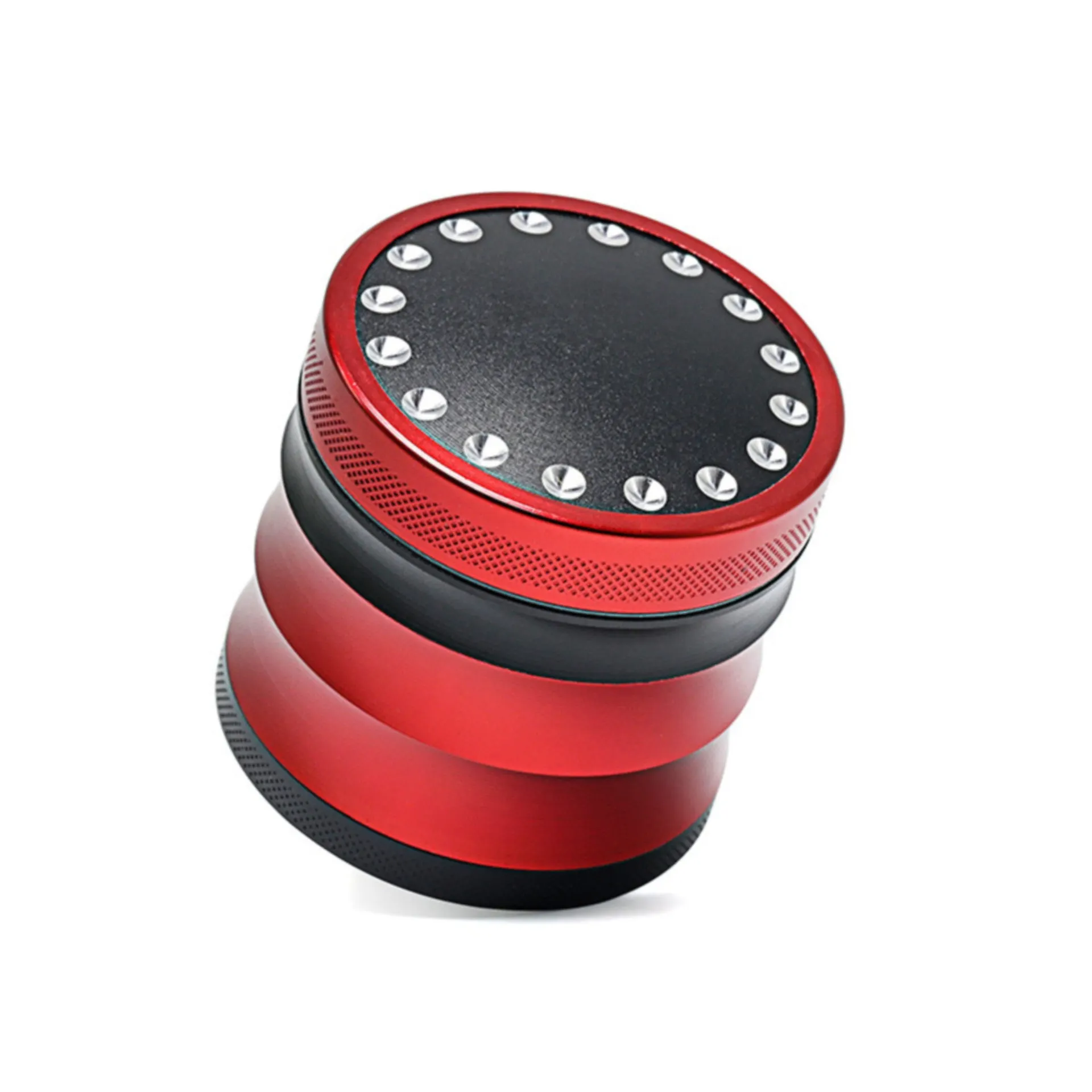 63MM Aluminum Alloy Four-layer Dot Concave Grinder-Red