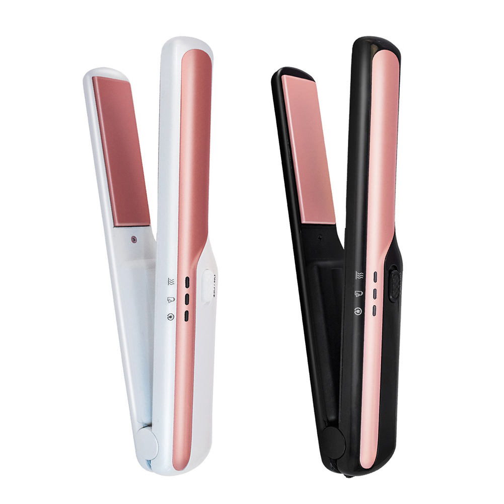 

USB Wireless Rechargeable Hair Straightener Mini Ceramic Flat Irons Comb, White, 501 Original