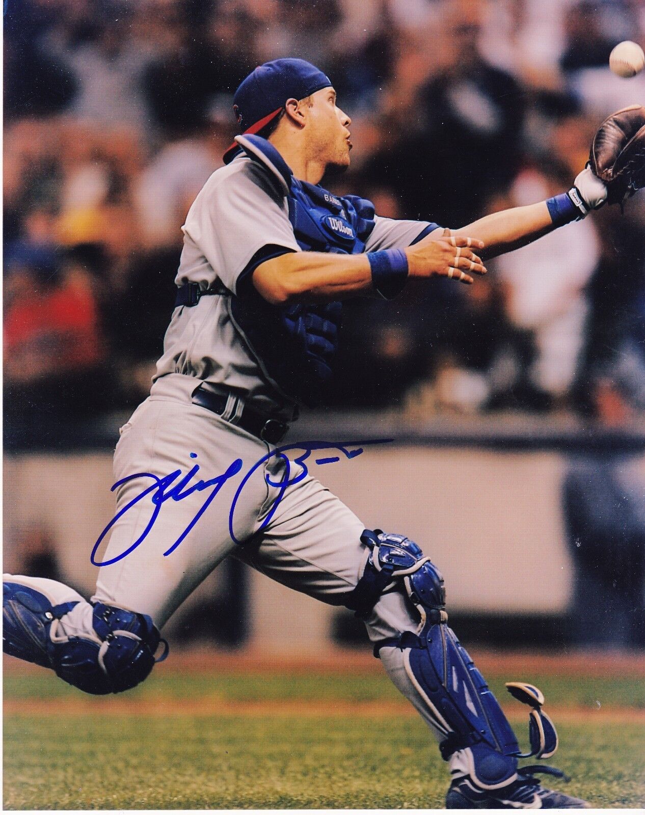 MICHAEL BARRETT CHICAGO CUBS ACTION SIGNED 8x10