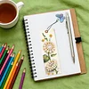 3Pcs DIY Pearl Painting Sunflower Bookmark with Butterfly Pendant Home Office Supplies Gift for Book Lovers