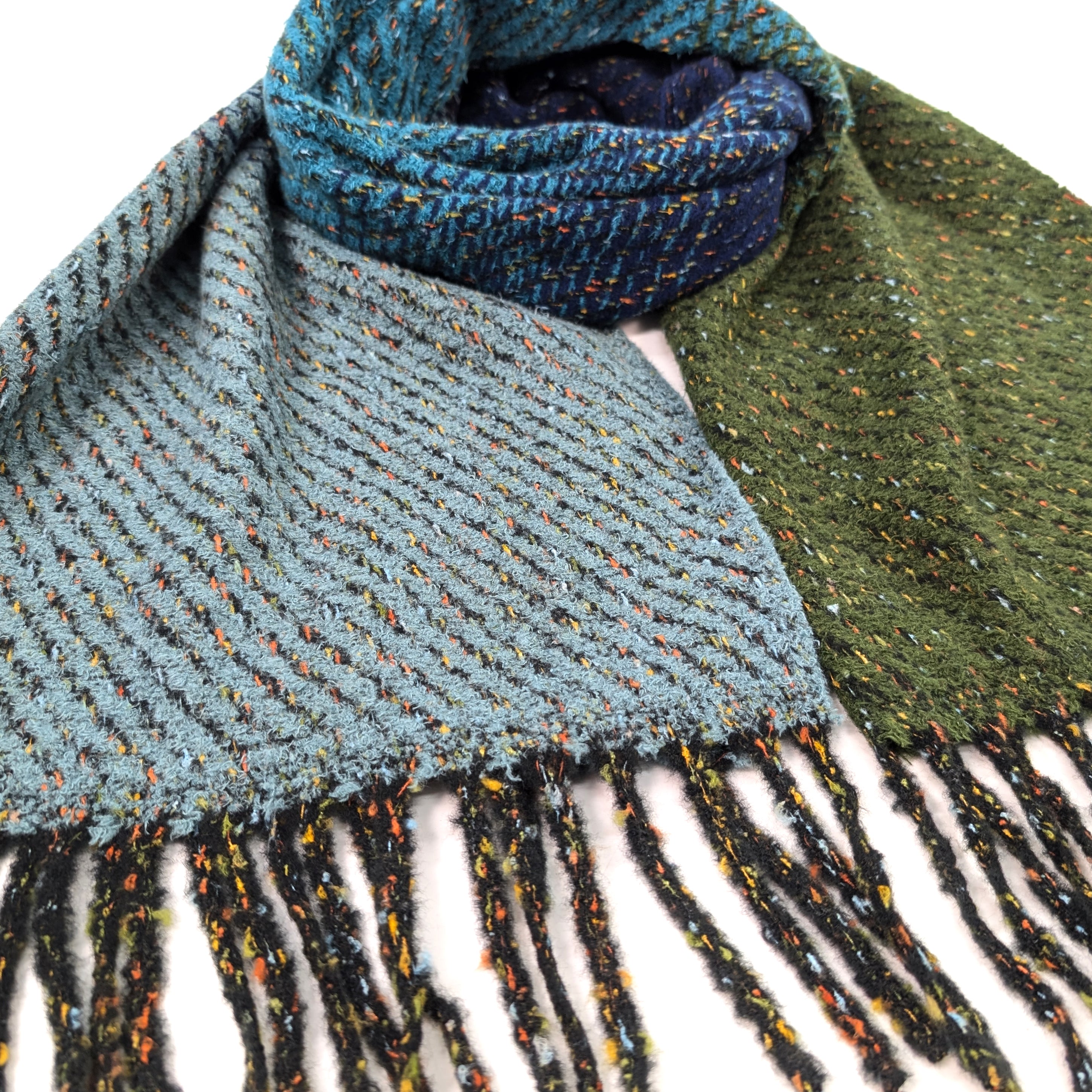 Sabe - Speckled Thick Scarf (60x180cm) - Blue/Green