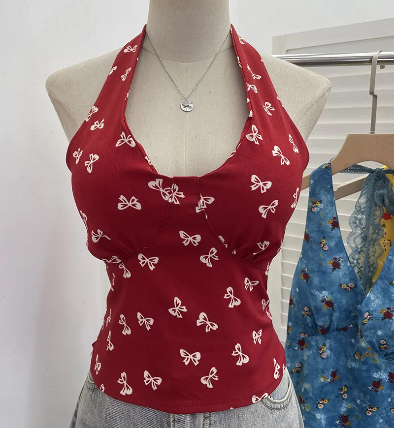 Nigikala Nigikala On-Tlap Sling Sling Sleeve Sleeveless Coat With Chest Pad Crumb Lace Hanging Back Sleeveless Top 9263