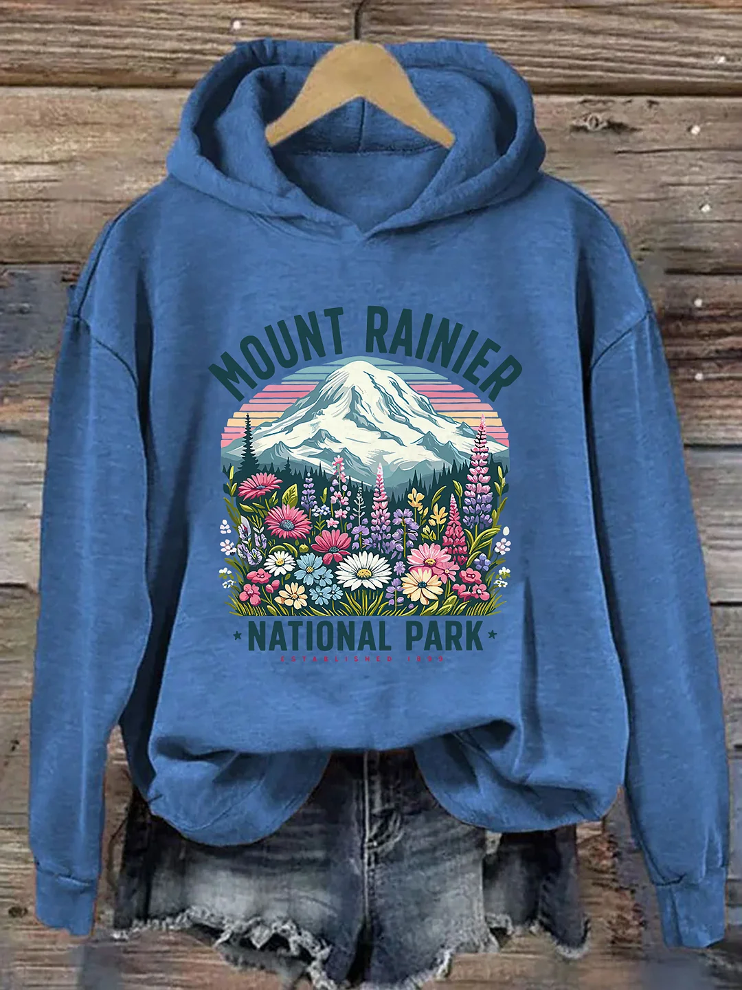 Mount Rainier National Park Wildflower Hoodie
