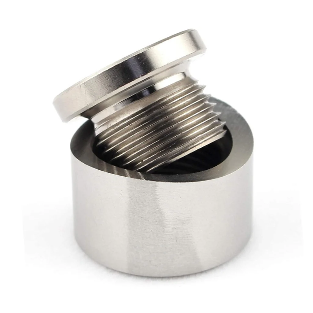 Stainless Steel Pipe Fitting Stepped Notched Plug Nut Stepped Cap Oxygen O2 Sensor Wideband Solder Bung M18x1.5 Thread