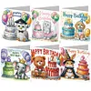 6Pcs anniversaire animal-bricolage carte de voeux