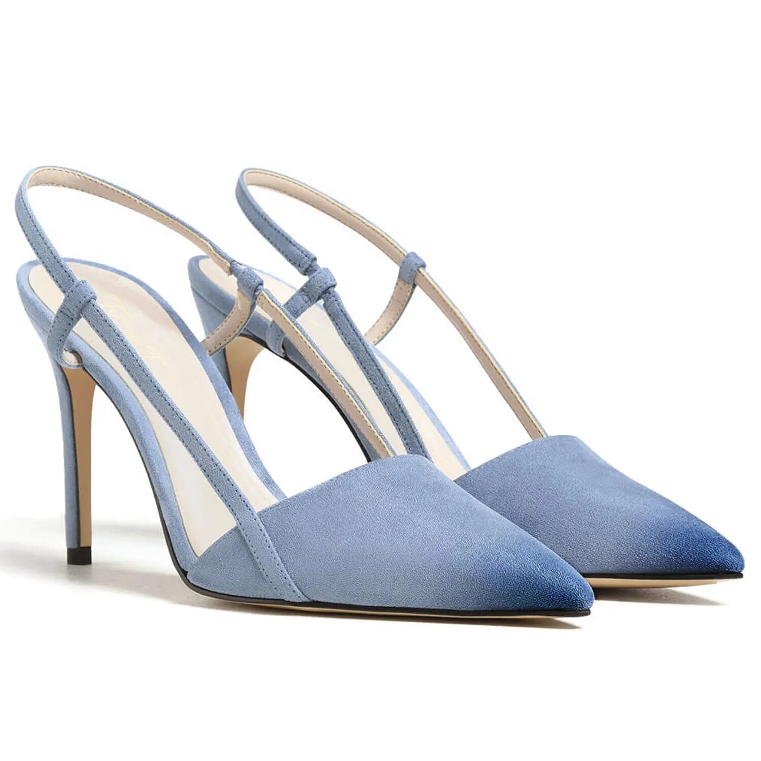 TAAFO Purple Stiletto High Thin Heels Women Slingbacks Pumps Pointed Toe Strap Sandals Ladies Party Dress Shoes 14 15