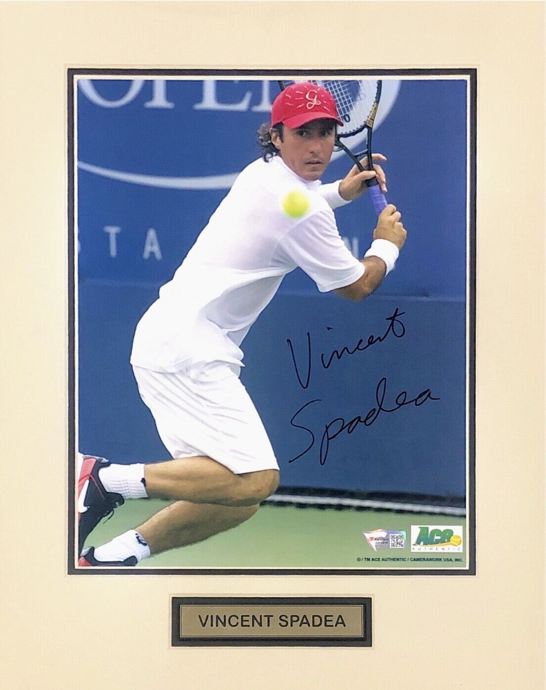 VINCENT SPADEA HAND SIGNED AUTOGRAPHED 8X10 MATTED TENNIS Photo Poster painting FANATICS COA