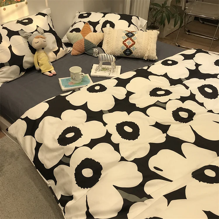Bedding Cotton Fresh Floral Korean Retro Pastoral Duvet cover Sheet and pillowcase(s)