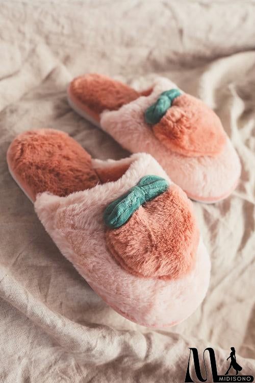 MidiSono - Fuzzy Peachy Heart Slippers
