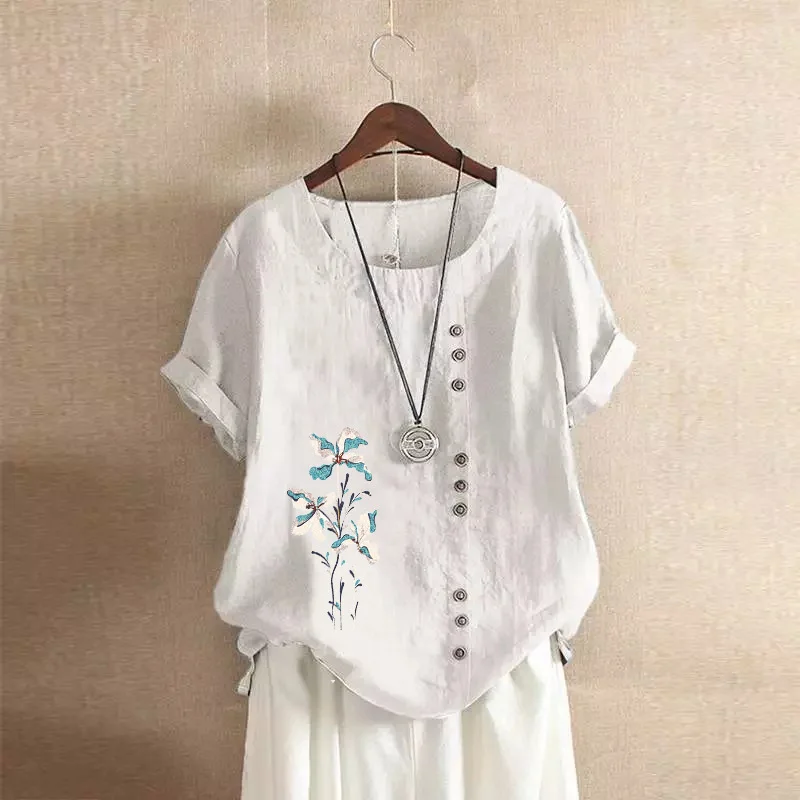 Women's Retro Casual Short-sleeved T-shirt