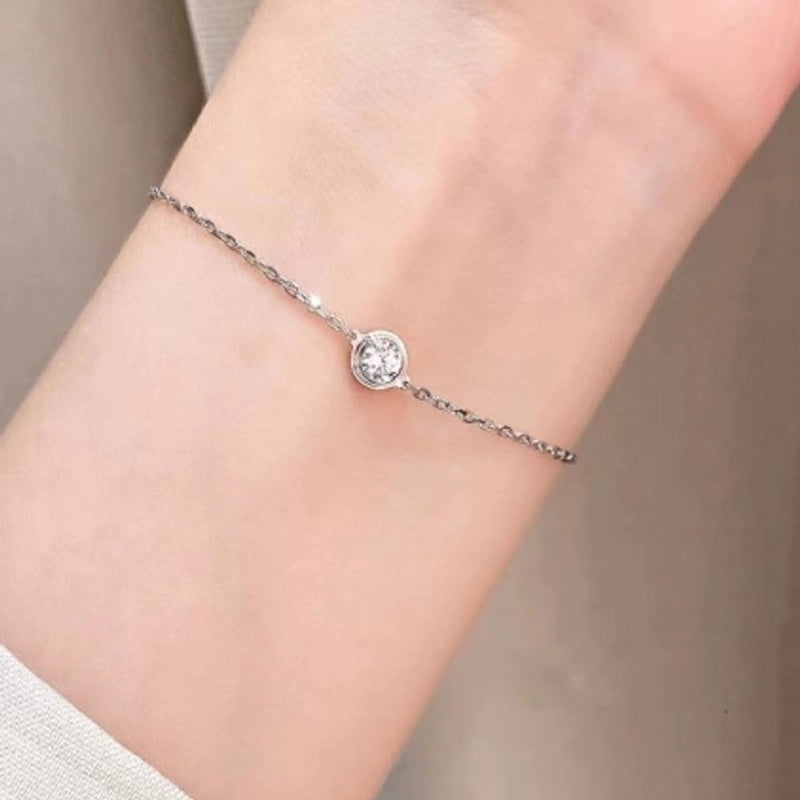 Minimalist IG Style Simple Titanium Steel Rhinestones Bracelets In Bulk