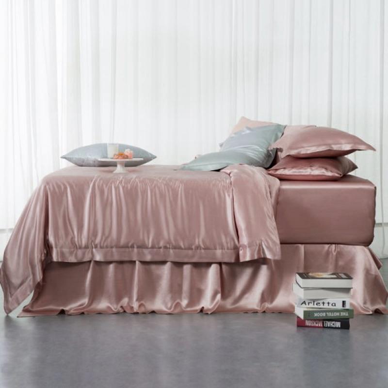 19 Momme Silk Duvet Cover Set | 4pcs Pink