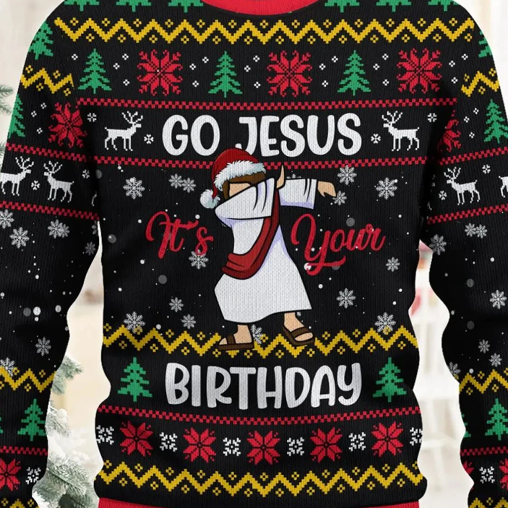 Merry Christmas Sweater 'Go Jesus'