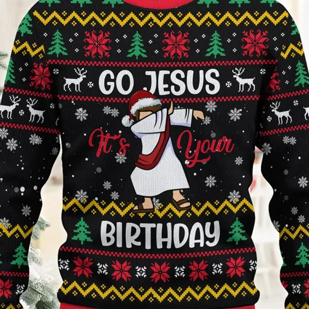 Merry Christmas Sweater 'Go Jesus'