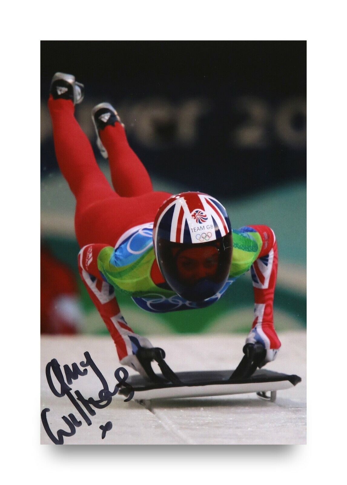 Amy Williams Signed 6x4 Photo Poster painting Olympic Gold Medalist Skeleton Racer Autograph+COA