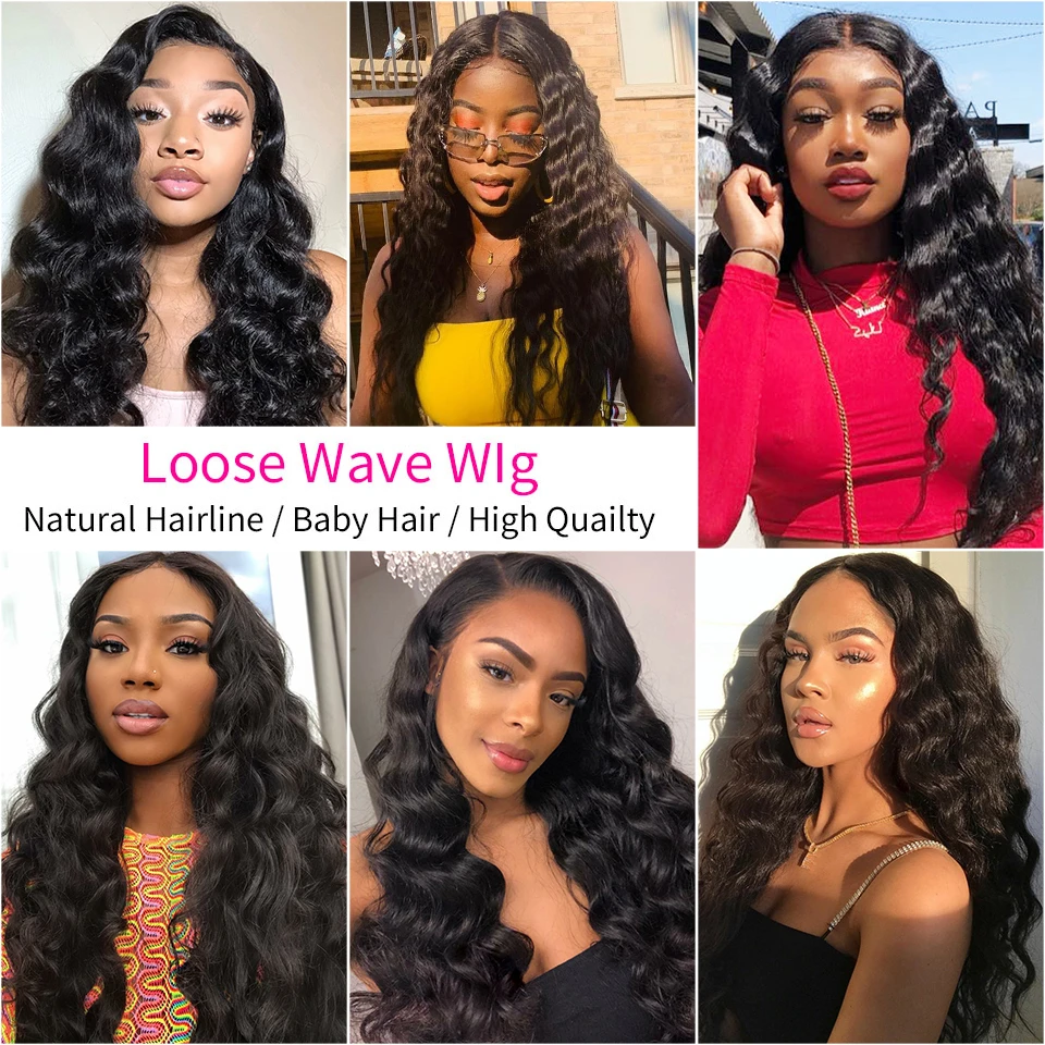 Brazilian Lose Wave 13x4 Lace Front Wig Natural Black HALOO Human Hair