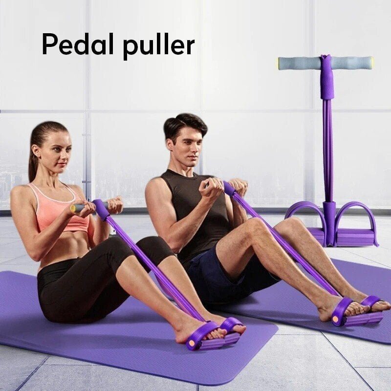 21 Fitness Resistance Bands-4 Tube Pedal Ankle Puller