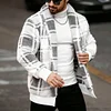 💥 2025 Hot Sale! Men Plaid Pattern Teddy Jacket, Going Out Colorful Long Sleeve Casual Flannel Jacket, For Friends, Husband, Boyfriend Gifts, For Fall Winter
