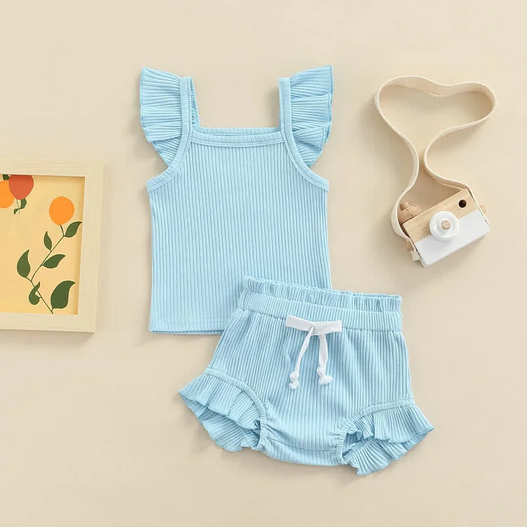 Baby Toddler Ruffled Camisole and Shorts Set