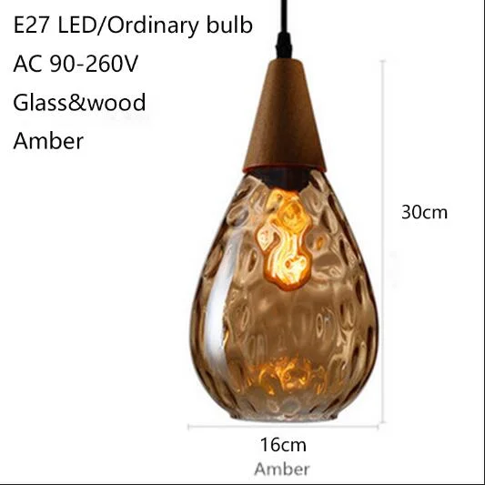 Modern Creative Europe Glass Pendant Light LED E27 With 3 Colors For Bedroom/Restaurant/Living Room/Kitchen/Cafe/Hotel/Office