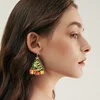 6 Pairs Double Sided Christmas Tree Diamond Painting Earrings for Women Girls