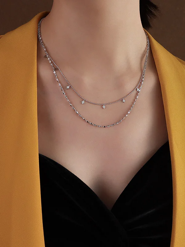 Simple Alloy Geometric Necklaces Accessories