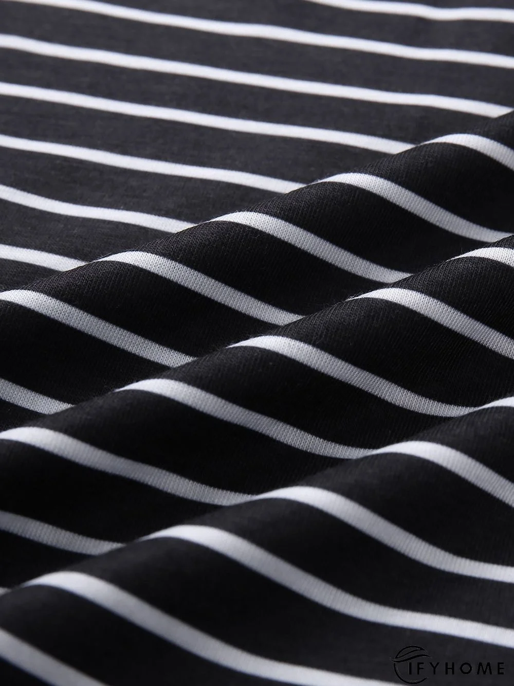 Animal Print Stripe Casual V-neck Long Sleeve T-shirt | IFYHOME