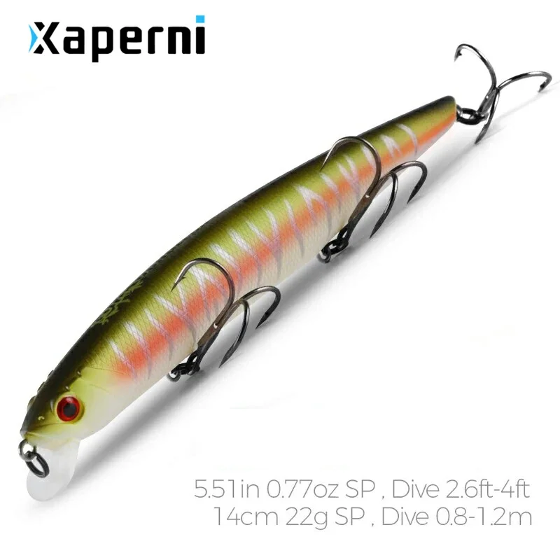 Xaperni 14cm 22g new Hot fishing gear shone lures minnow crank Tungsten weight system wobbler bait isca artificial