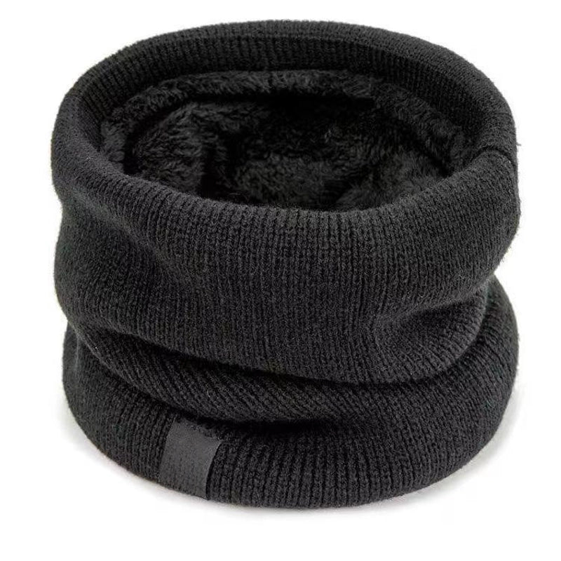 Winter Scarf Unisex Fleece-lined Thickened Scarf Warm Neck Set Riding Mask Wool Pullover Knitted Scarf