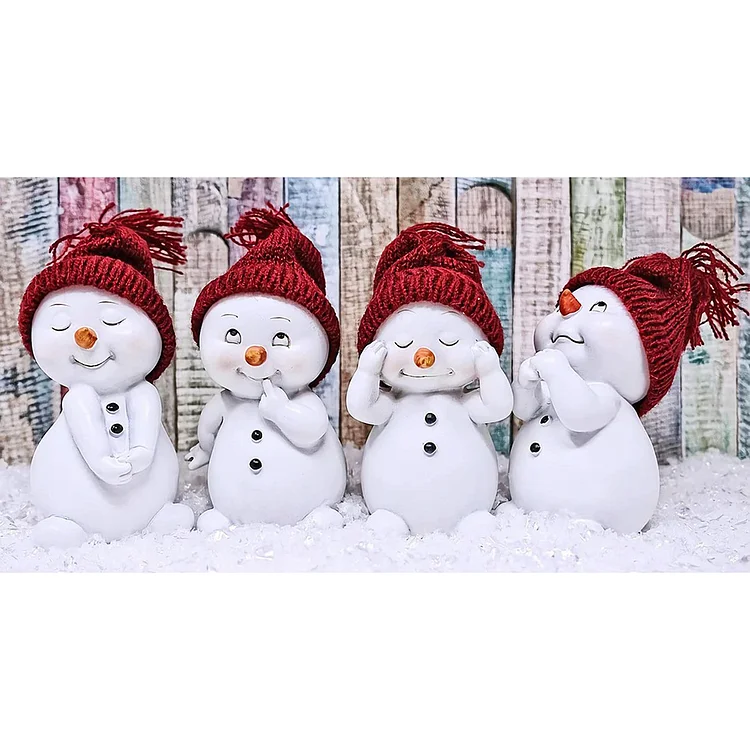 50*30CM Christmas DIY Full Round Mosaic Resin Diamond Color Snowman Painting Kit