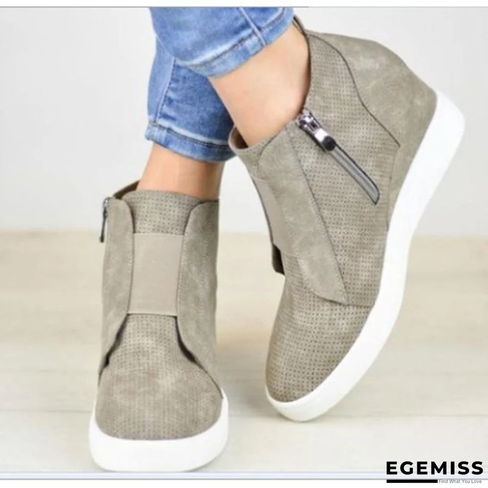 Chic Wedges Ankle Boots For Women Casual Platform Shoes Woman Plus Size Boots | EGEMISS