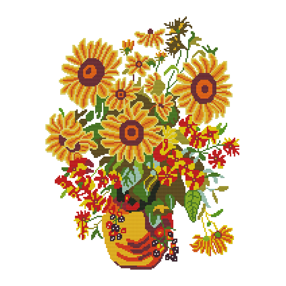 

Sunflower - 11CT Stamped Cross Stitch - 40*50CM, 501 Original