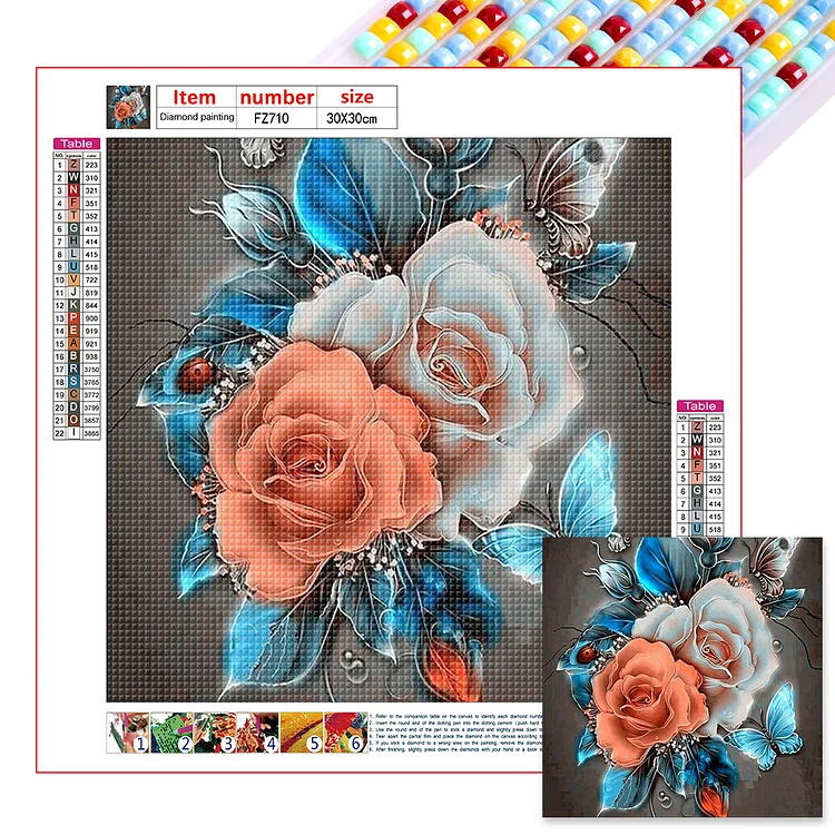 【HUGE 70% OFF SALE】5D DIY Full Square Drill Diamond Painting Flower Kit Home Decoration 30x30cm