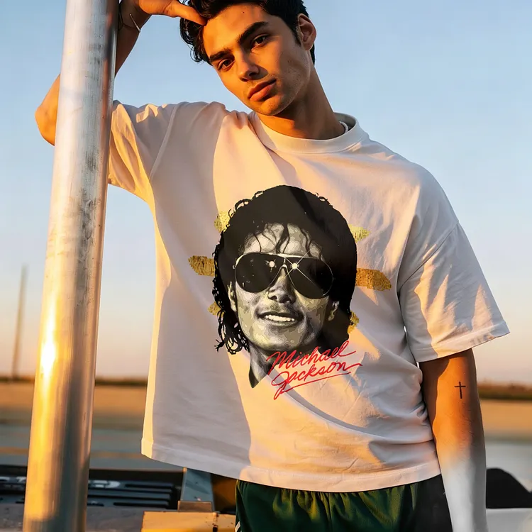 Michael Jackson Portrait Printed Men's T-shirt