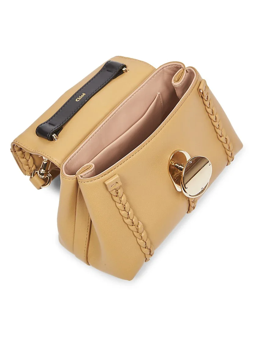 Chlo&eacute; Mini Penelope Leather Shoulder Bag Creamy Brown