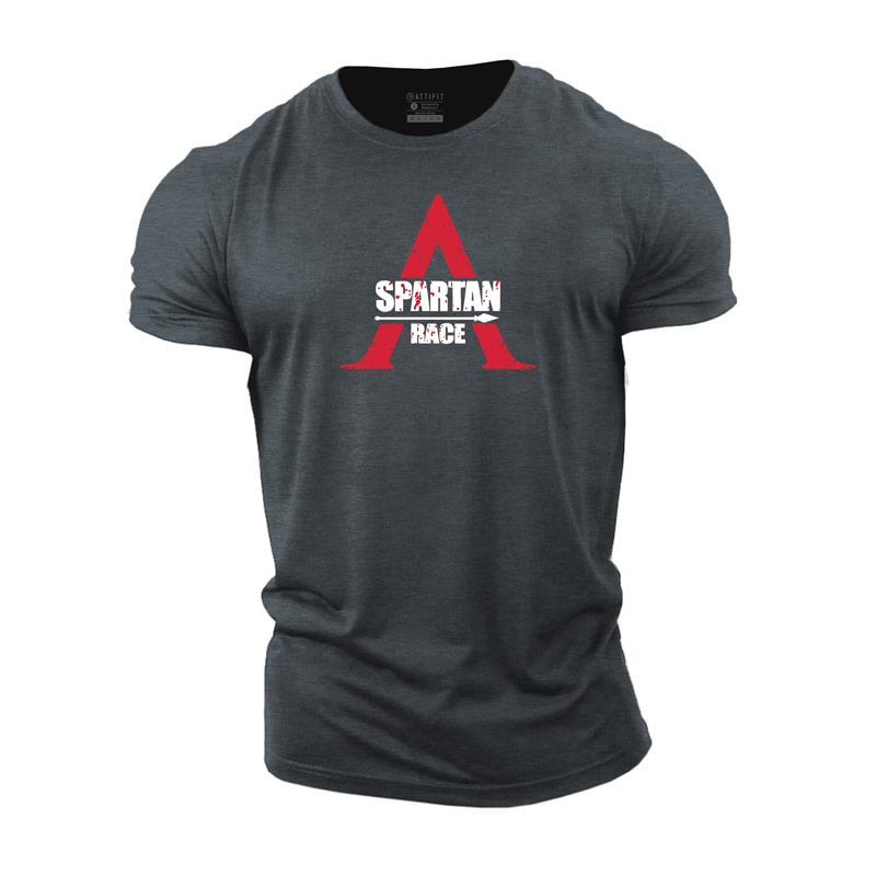Cotton Spartan Race Graphic Men's T-shirts tacday
