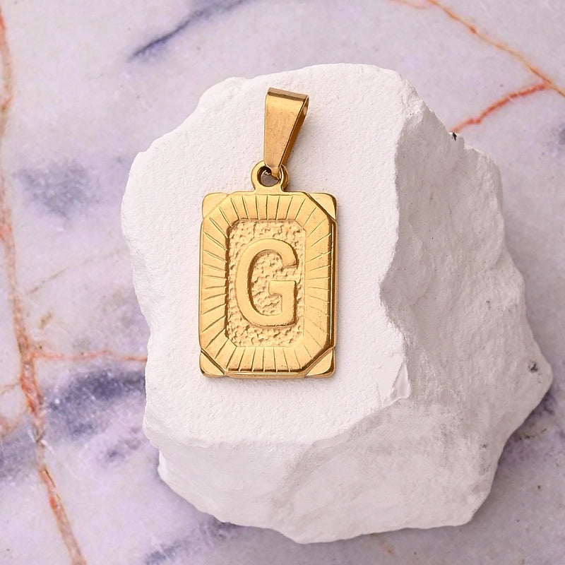 1 Pc/Package 27x17mm 10x5mm 304 Stainless Steel 18K Gold Plated Letter Simple Polished Pendant Jewelry Accessories